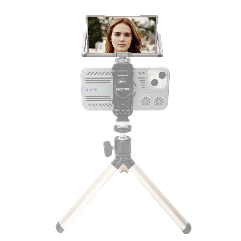 Niceyrig Foldable Selfie Vlog Filmmaking Flip Screen Mirror Monitor for IPhone 14 13 12 11 Pro Max Galaxy S22 HUAWEI Android Smartphone Vlogging