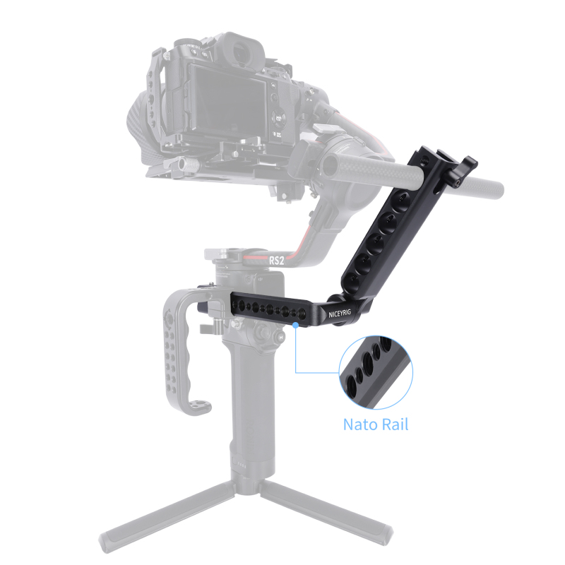 Niceyrig Side Handle with Nato Clamp&Nato Rail for DJI RS2/RSC2/RS3/RS3 MINI/RS3 Pro Stabilizer Gimbals