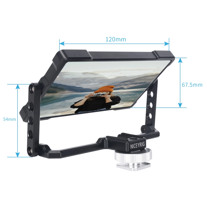 Niceyrig Foldable Selfie Vlog Filmmaking Flip Screen Mirror Monitor for IPhone 14 13 12 11 Pro