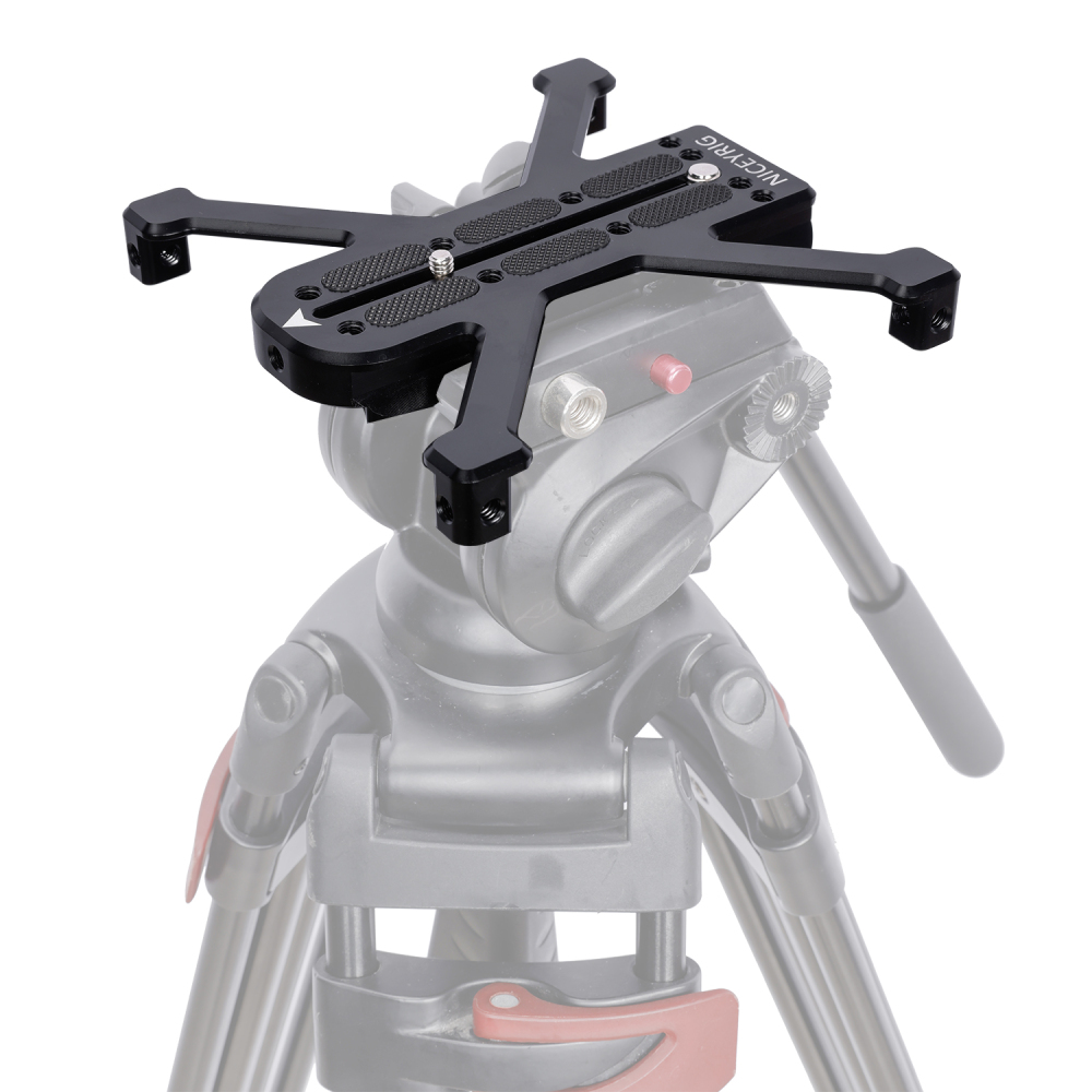 Niceyrig Manfortto Quadruped Baseplate Support For DSLR Camera Horizontally Placing Compatible with Manfortto Tripods