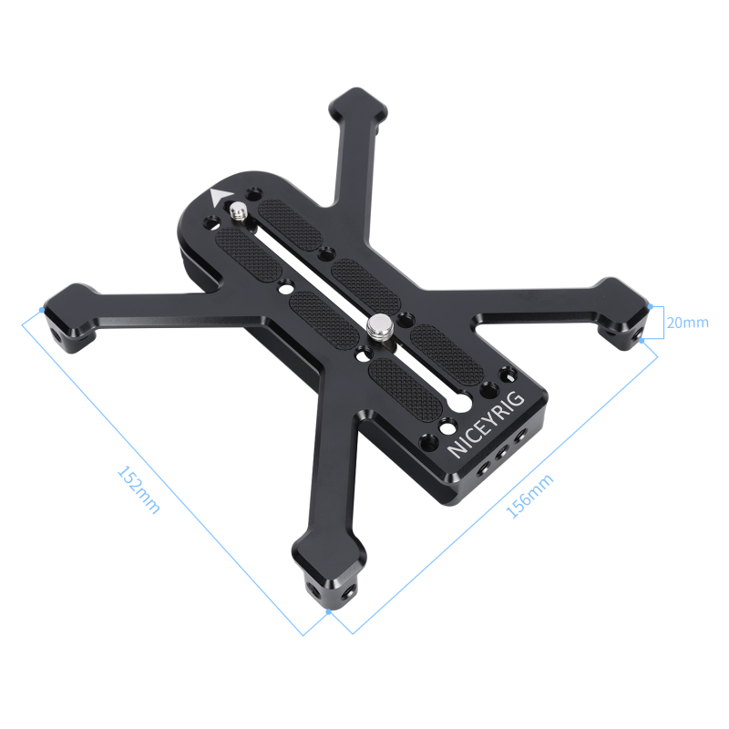 Niceyrig Manfortto Quadruped Baseplate Support For DSLR Camera Horizontally Placing Compatible with Manfortto Tripods