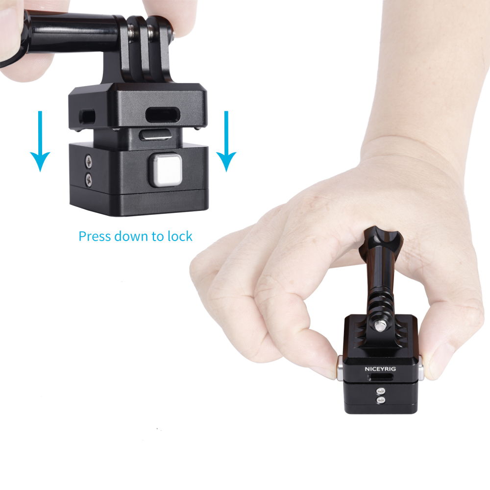 Niceyrig Action Camera Quick Release Base Kit for GoPro HERO11 Black/HERO11 Black Mini/HERO10/HERO9 BLACK/GoPro MAX/ DJI Osmo Action 3/Action2/Yi/AKASO