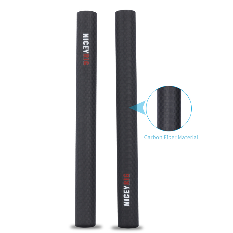 Niceyrig 15mm Carbon Fiber Rods 6 inch (15cm )Length for Rod Support System DSLR Shoulder Rig