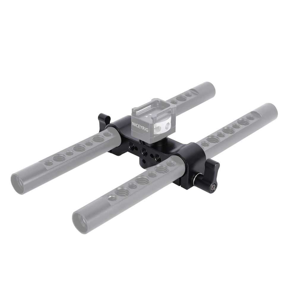 Serrated Locating Rails Niceyrig Dual 15mm Rod Clamp Rail Block with 1/4 & 3/8 Arri Locating ...