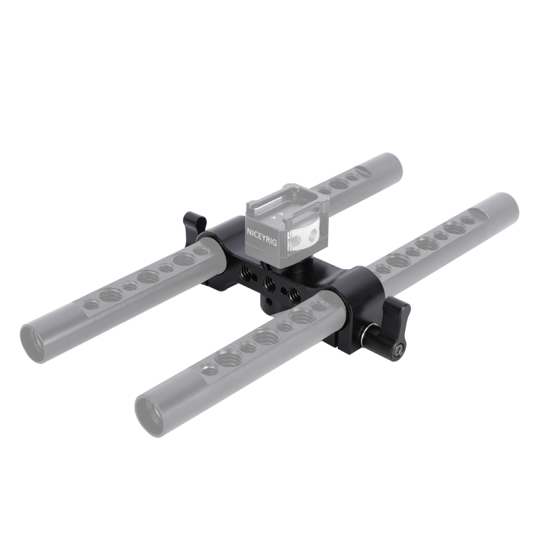 Niceyrig Dual 15mm Rod Clamp Rail Block with 1/4 & 3/8 Arri Locating Mounting Points