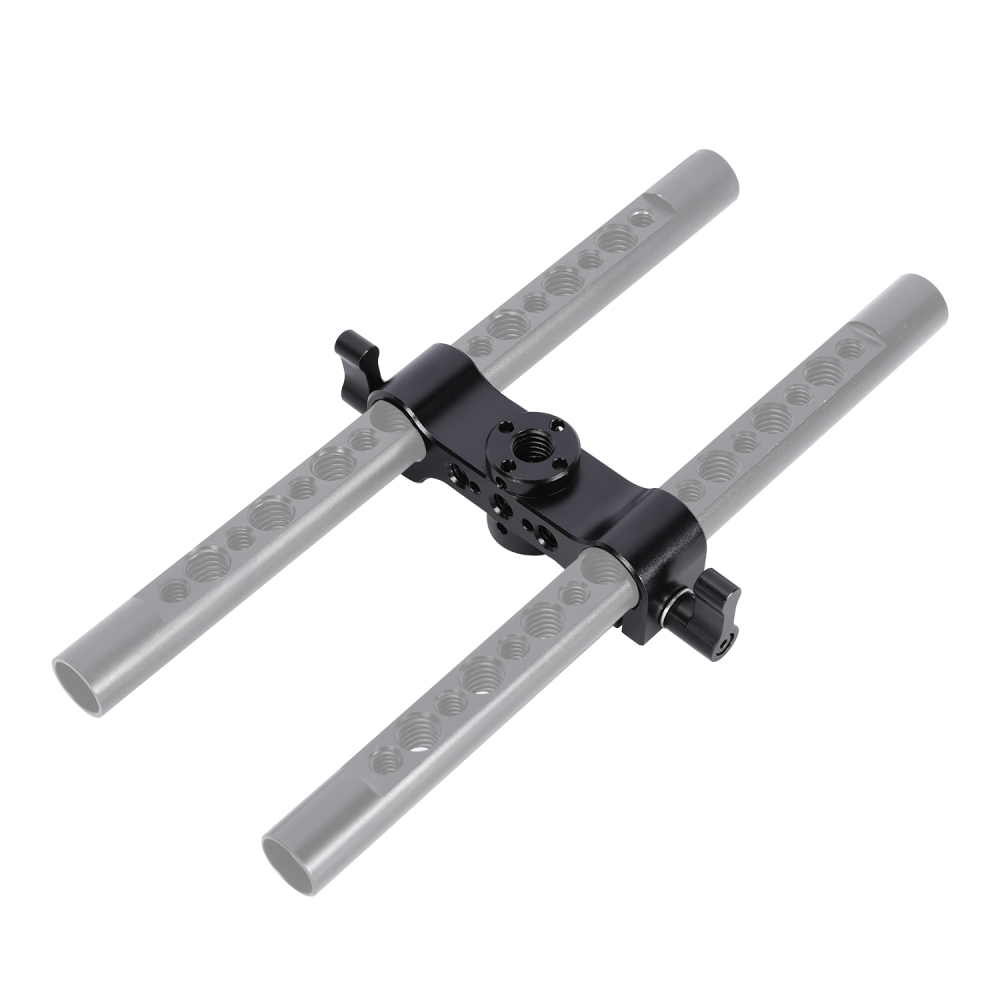 Niceyrig Dual 15mm Rod Clamp Rail Block with 1/4 & 3/8 Arri Locating Mounting Points