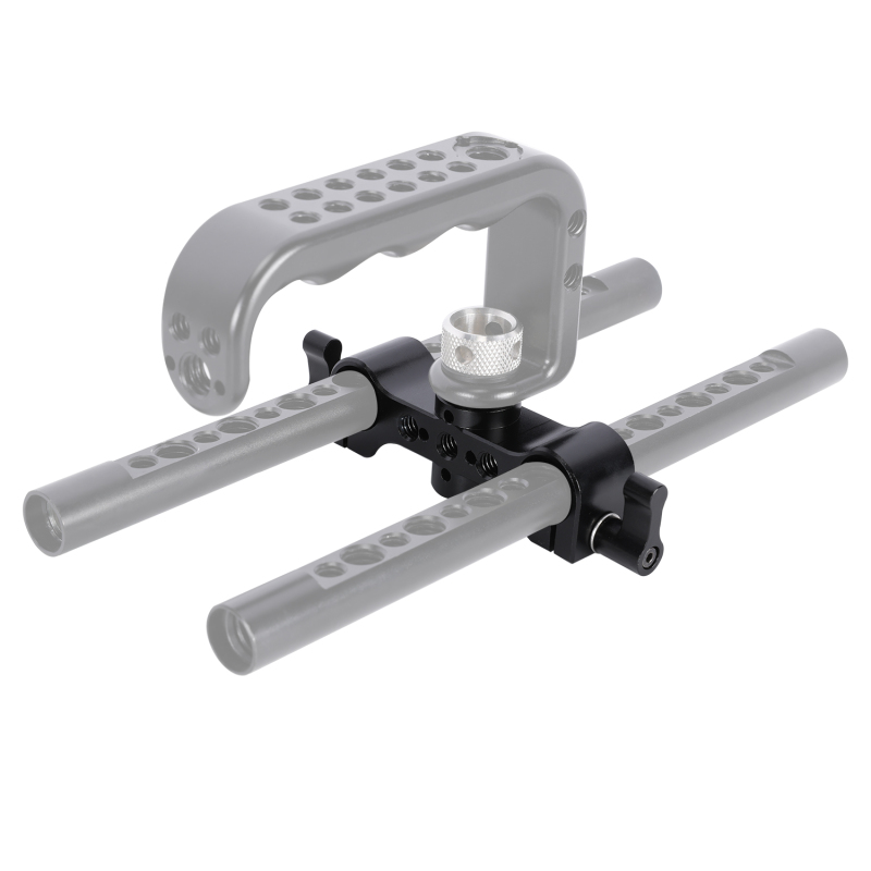 Niceyrig Dual 15mm Rod Clamp Rail Block with 1/4 & 3/8 Arri Locating Mounting Points