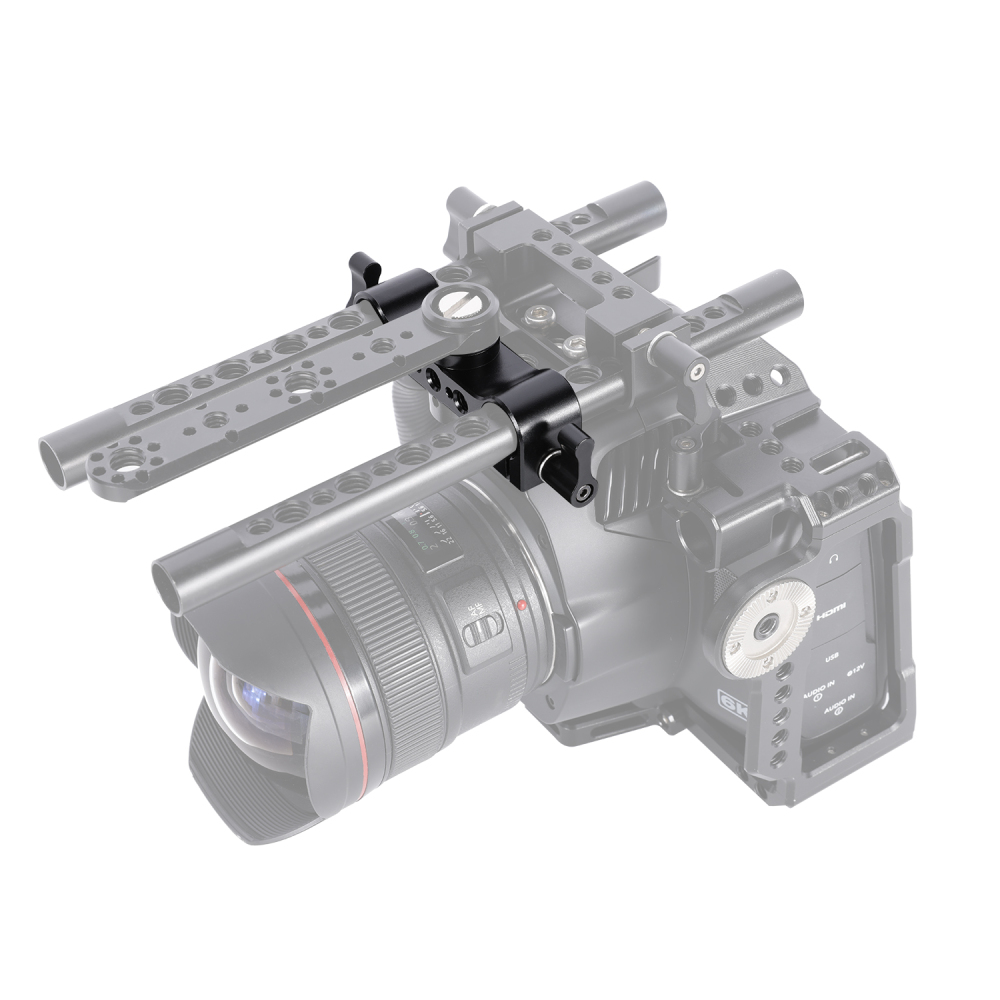 Niceyrig Dual 15mm Rod Clamp Rail Block with 1/4 & 3/8 Arri Locating Mounting Points