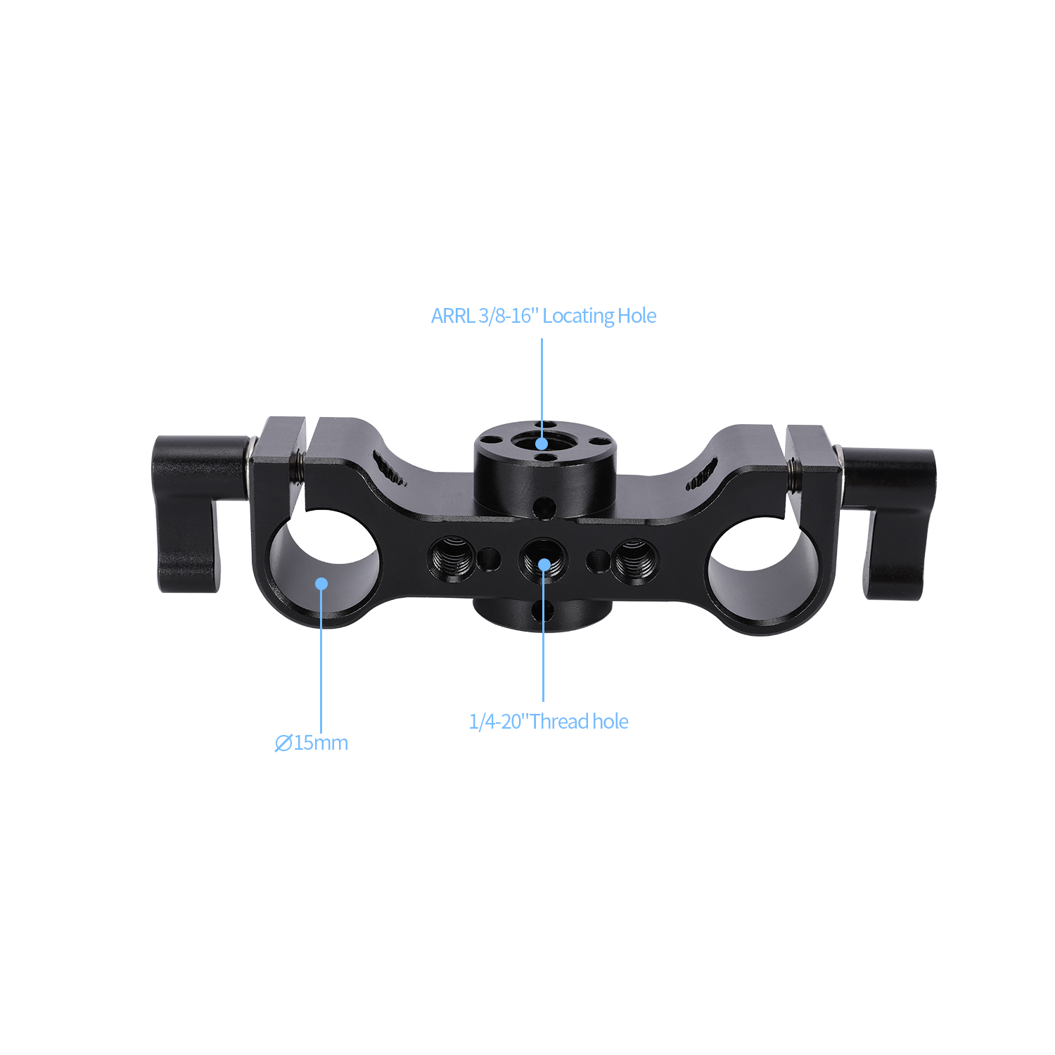 Niceyrig Dual 15mm Rod Clamp Rail Block With 1/4 & 3/8 Arri Locating ...