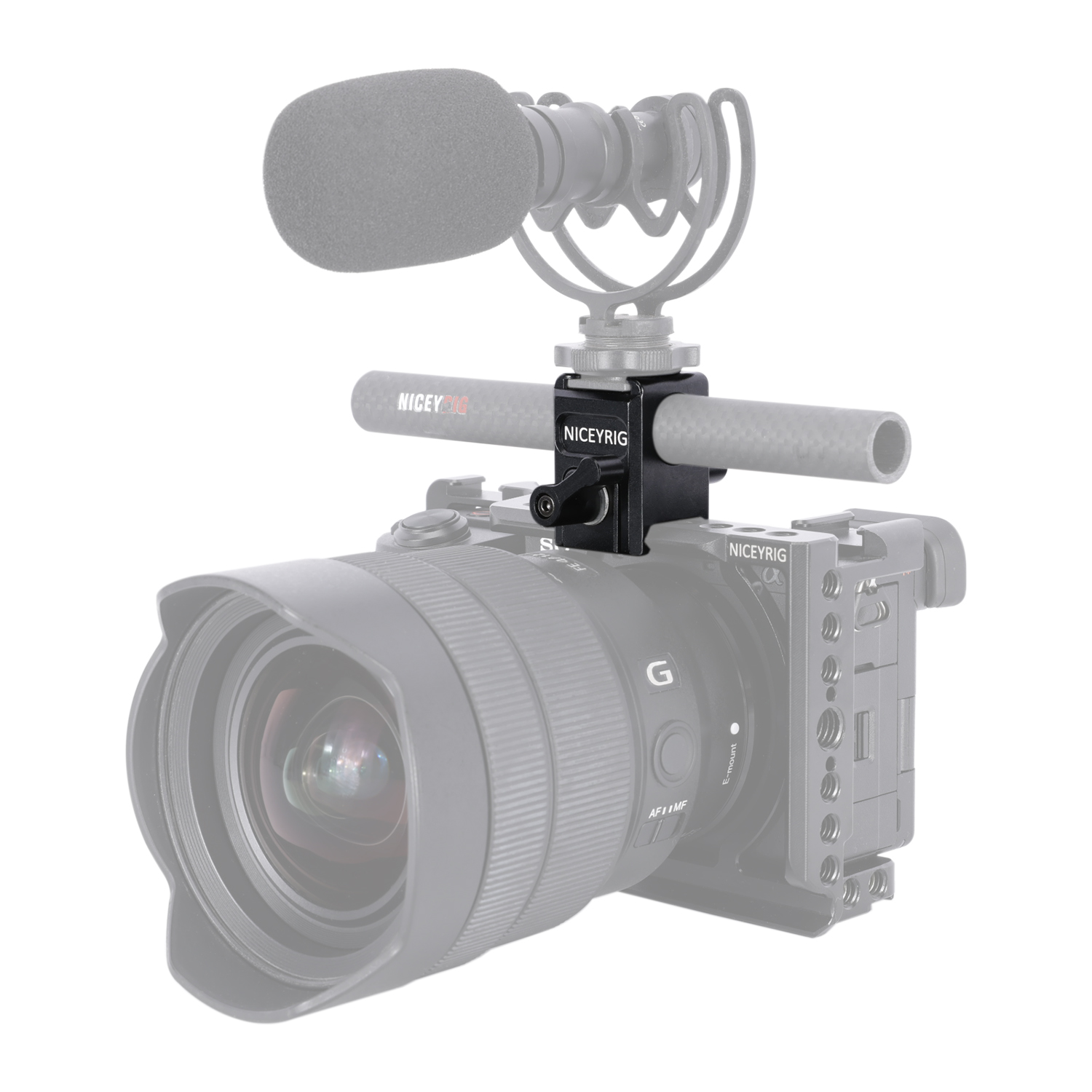 NICEYRIG NATO Rail To Cold Shoe Mount Adapter - For Microphone, Light On Camera Cages
