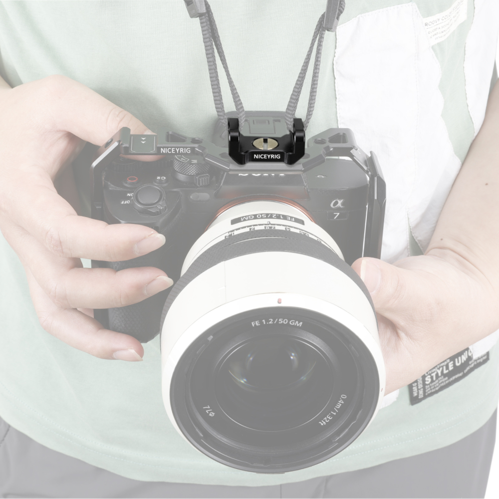 Niceyrig Camera Shoulder/Wrist Strap Hole Adaptor with Arri Locating 1/4 & 3/8 Mounting Screws