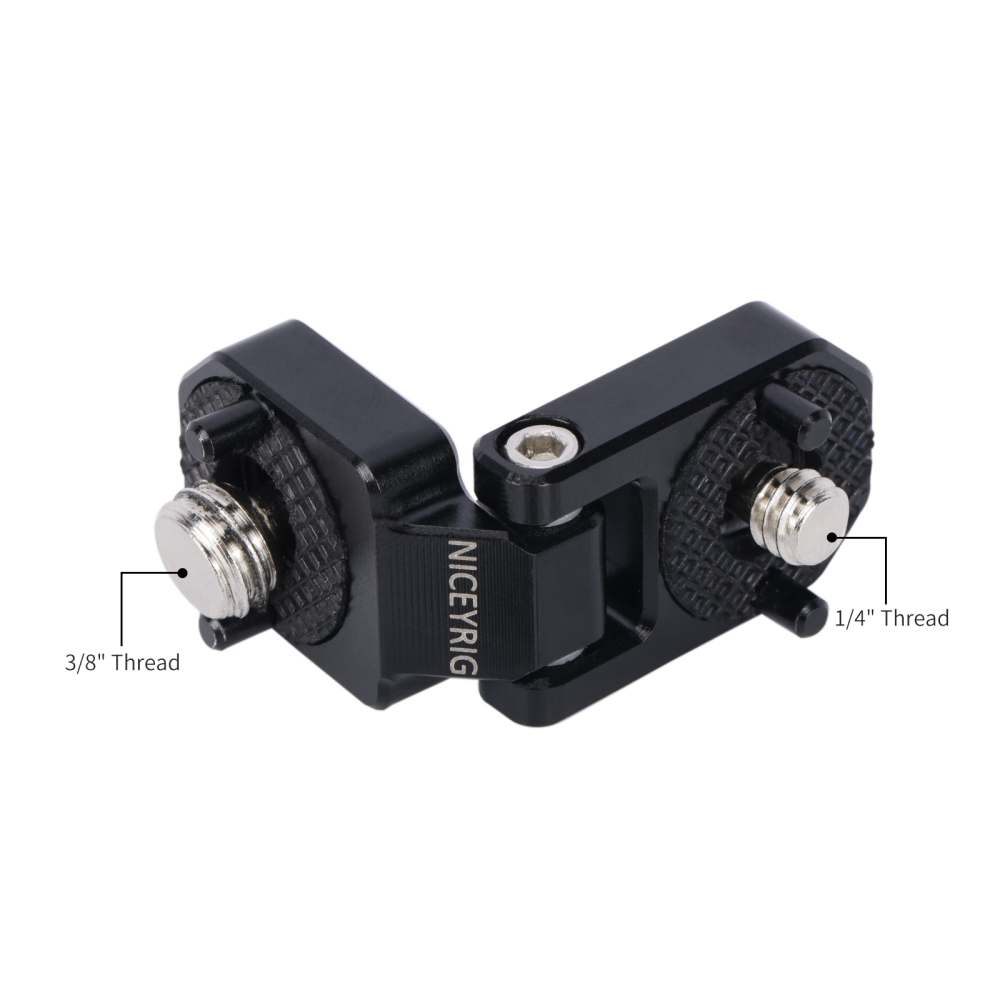 Niceyrig 180° Tilt Mounting Adaptor for Monitor/Battery/Wireless Transmission with 3/8-16 & 1/4-20 Arri Locating Screws