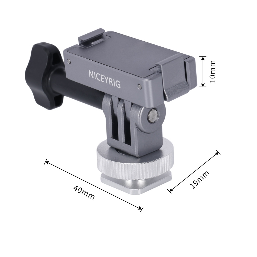 Niceyrig Action Camera Magnetic Mounting Adaptor Quick Release with Cold Shoe Adaptor for DJI Osmo Action 4/ Action 3/ Action 2