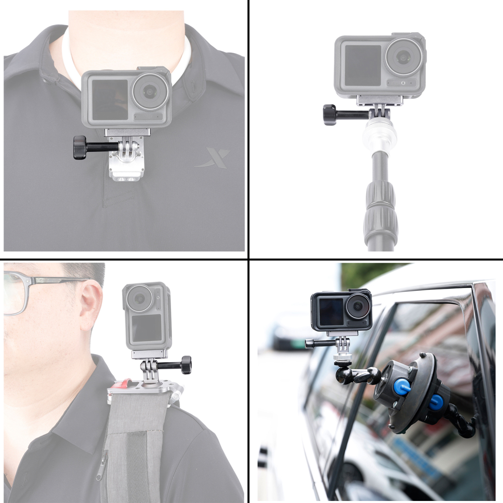 Niceyrig Action Camera Magnetic Mounting Adaptor Quick Release with Cold Shoe Adaptor for DJI Osmo Action 4/ Action 3/ Action 2