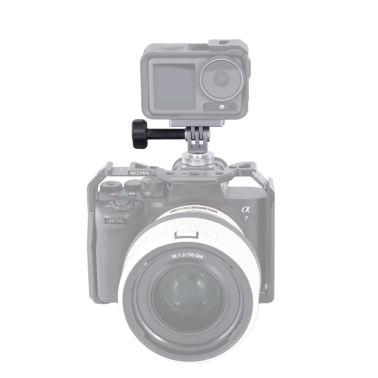 Niceyrig Action Camera Magnetic Mounting Adaptor Quick Release with Cold Shoe Adaptor for DJI Osmo Action 4/ Action 3/ Action 2