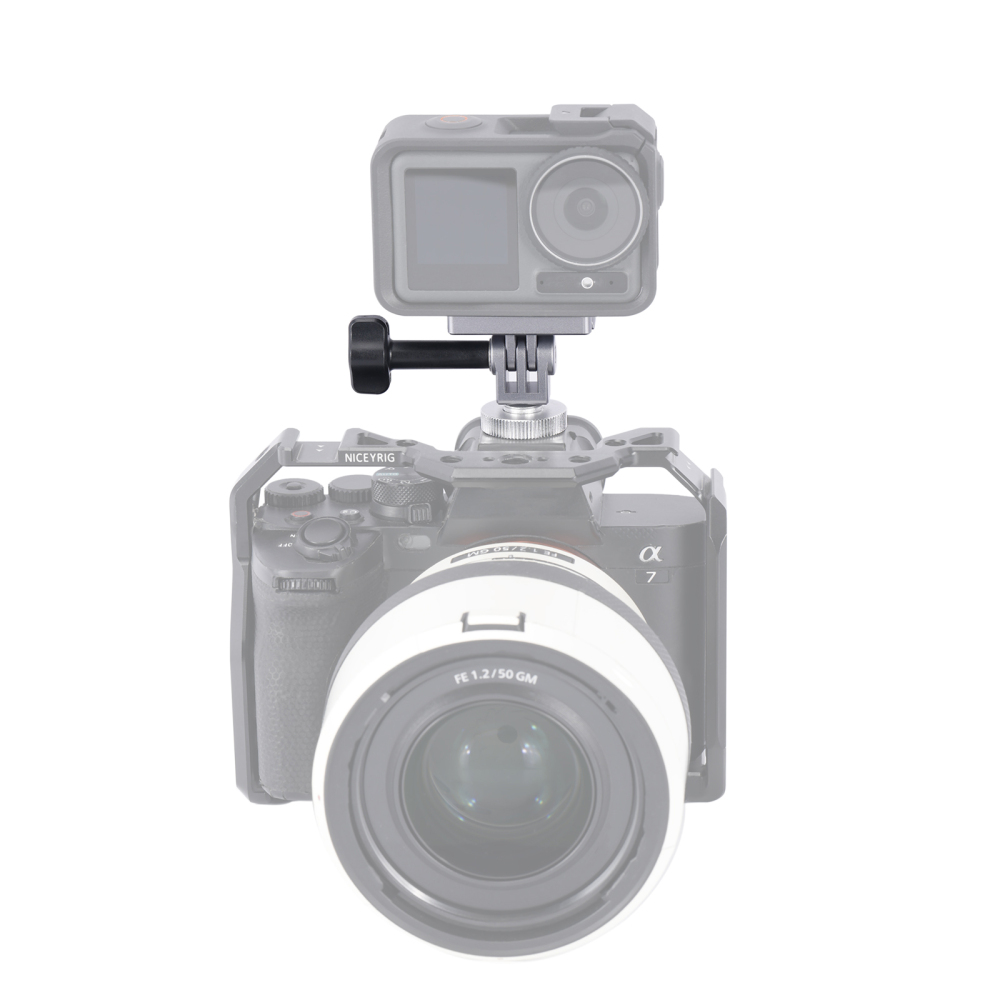Niceyrig Action Camera Magnetic Mounting Adaptor Quick Release with Cold Shoe Adaptor for DJI Osmo Action 4/ Action 3/ Action 2