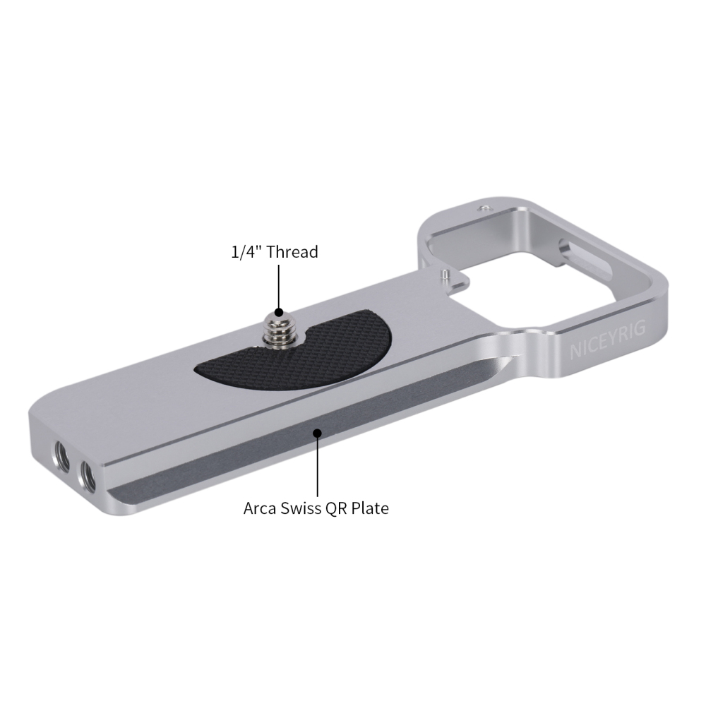 Niceyrig Arca Type Bottom Plate for Sony A7C/ILCE-A7C M2/ILCE-A7CR (Black/Silver)