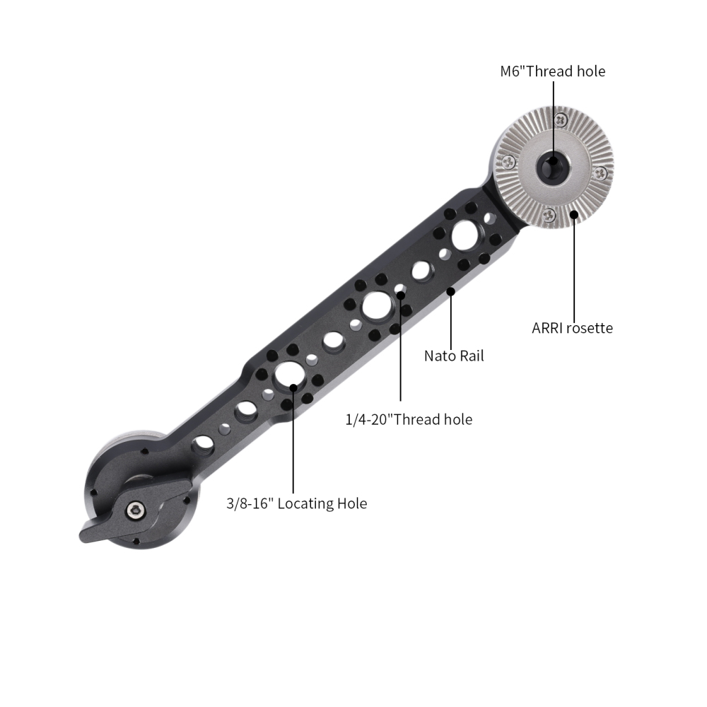Niceyrig Arri Rosette Extension Arm with Nato Rail & Arri Locating Holes