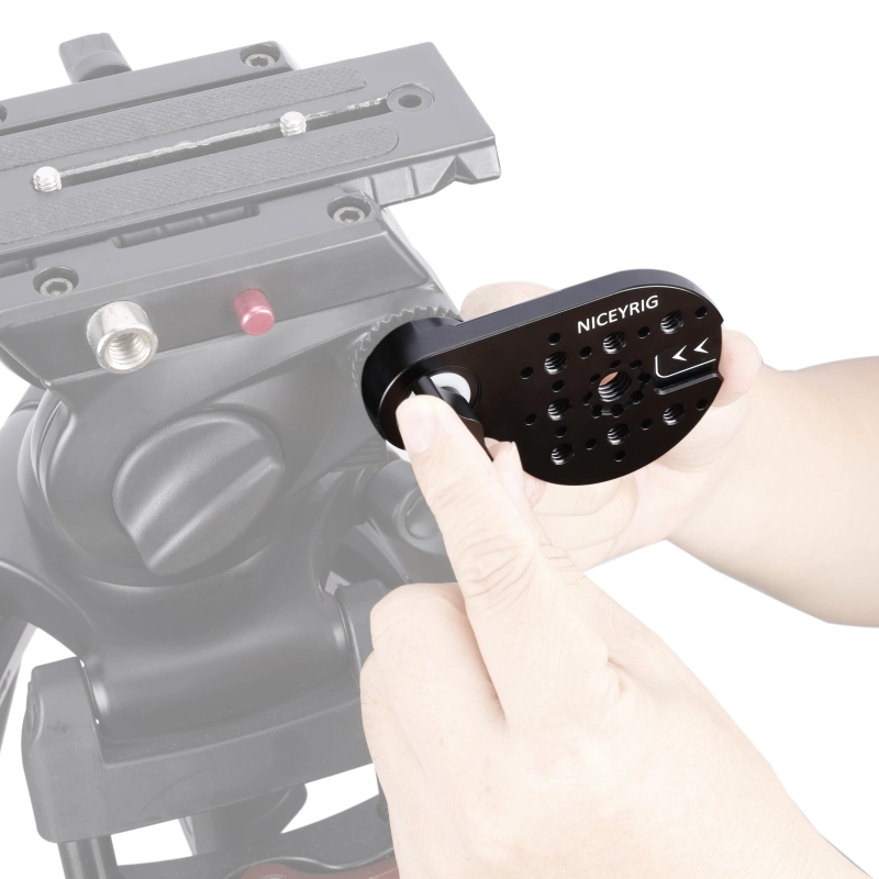 Niceyrig Video Tripod Mount Side Plate with Rosette Mount (30T, M8 Thread)