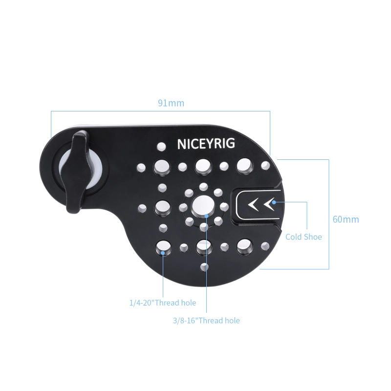 Niceyrig Video Tripod Mount Side Plate with Rosette Mount (30T, M8 Thread)
