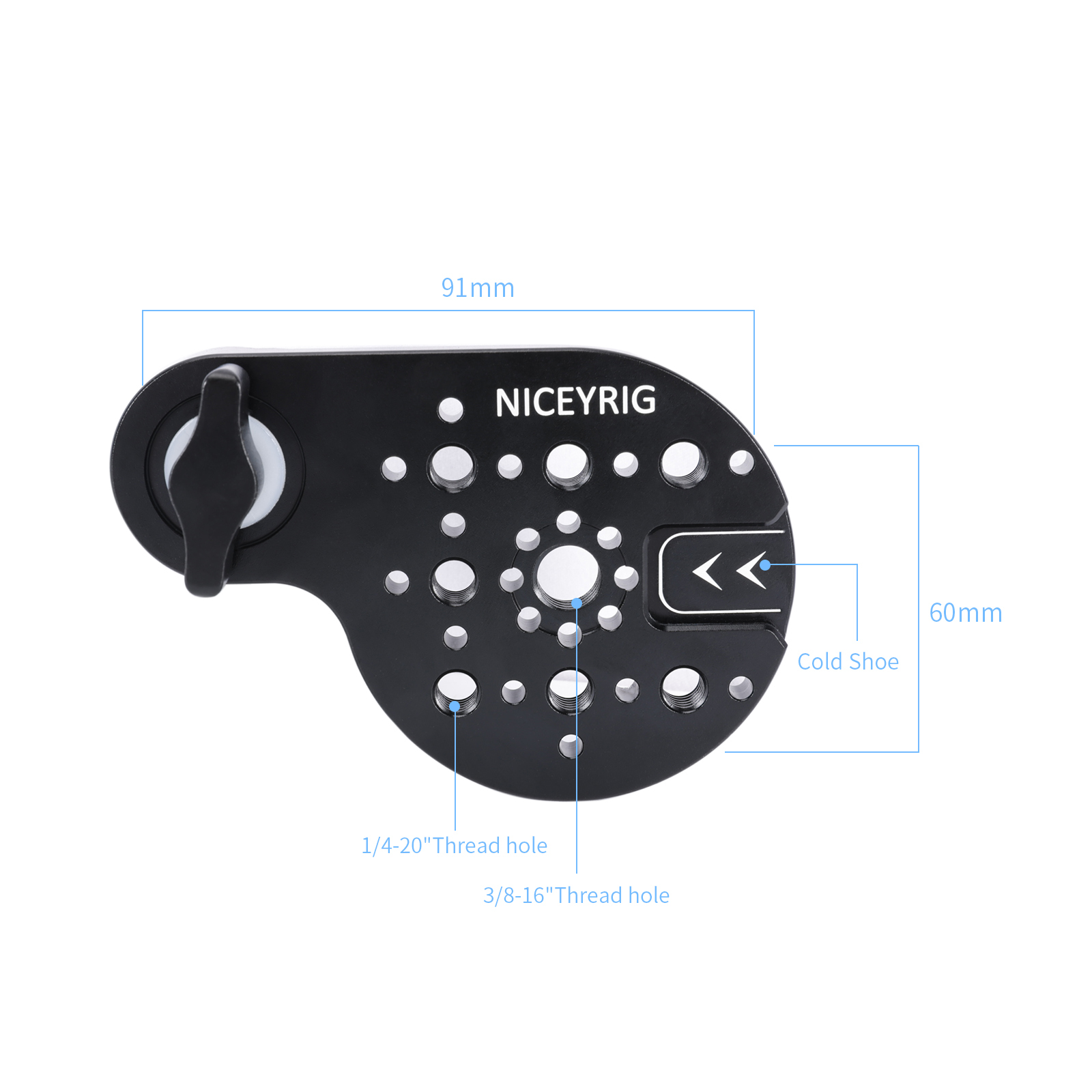 Niceyrig Video Tripod Mount Side Plate with Rosette Mount (30T, M8 Thread)