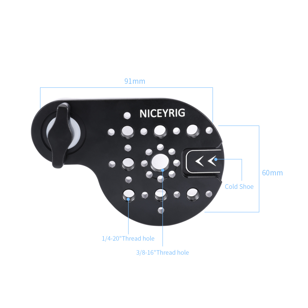 Niceyrig Video Tripod Mount Side Plate with Rosette Mount (30T, M8 Thread)