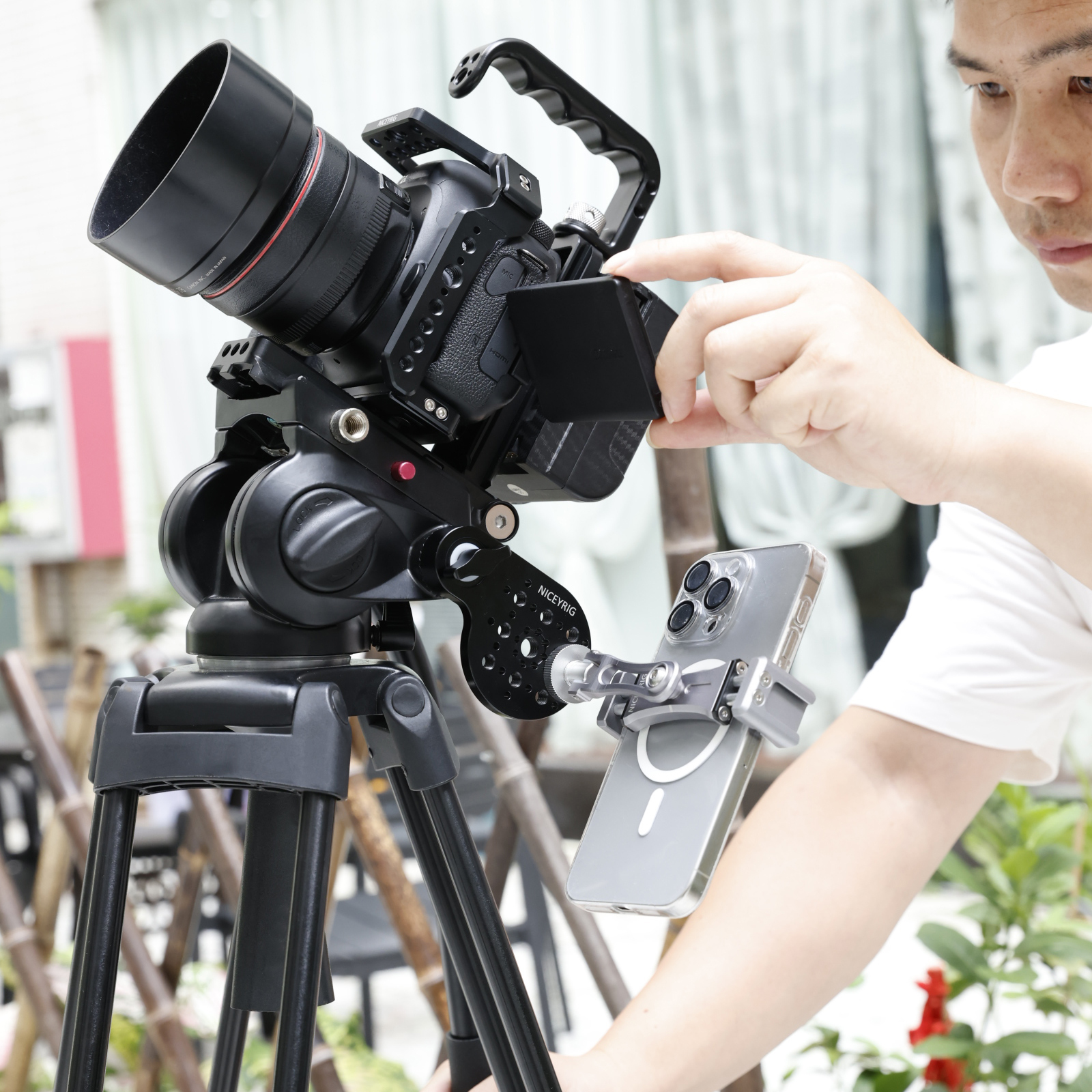 Niceyrig Video Tripod Mount Side Plate with Rosette Mount (30T, M8 Thread)