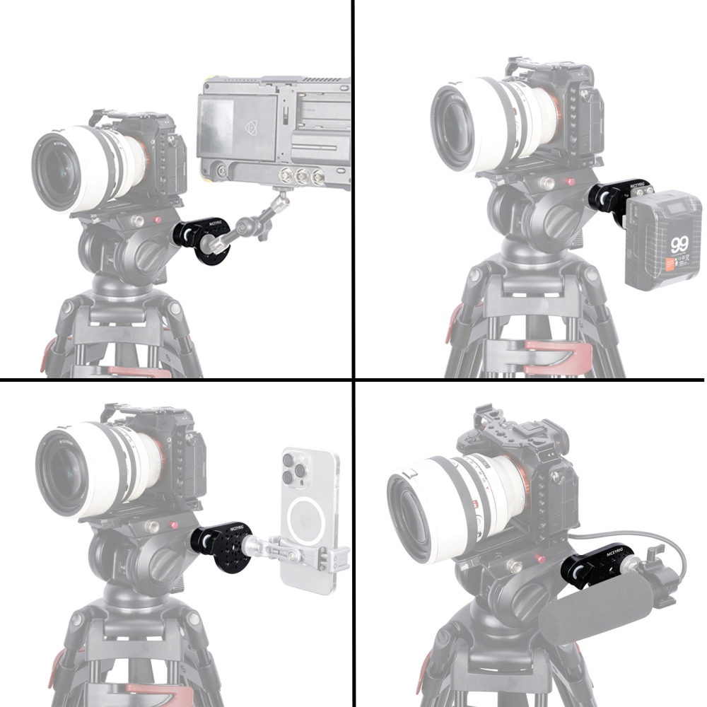 Niceyrig Video Tripod Mount Side Plate with Rosette Mount (30T, M8 Thread)