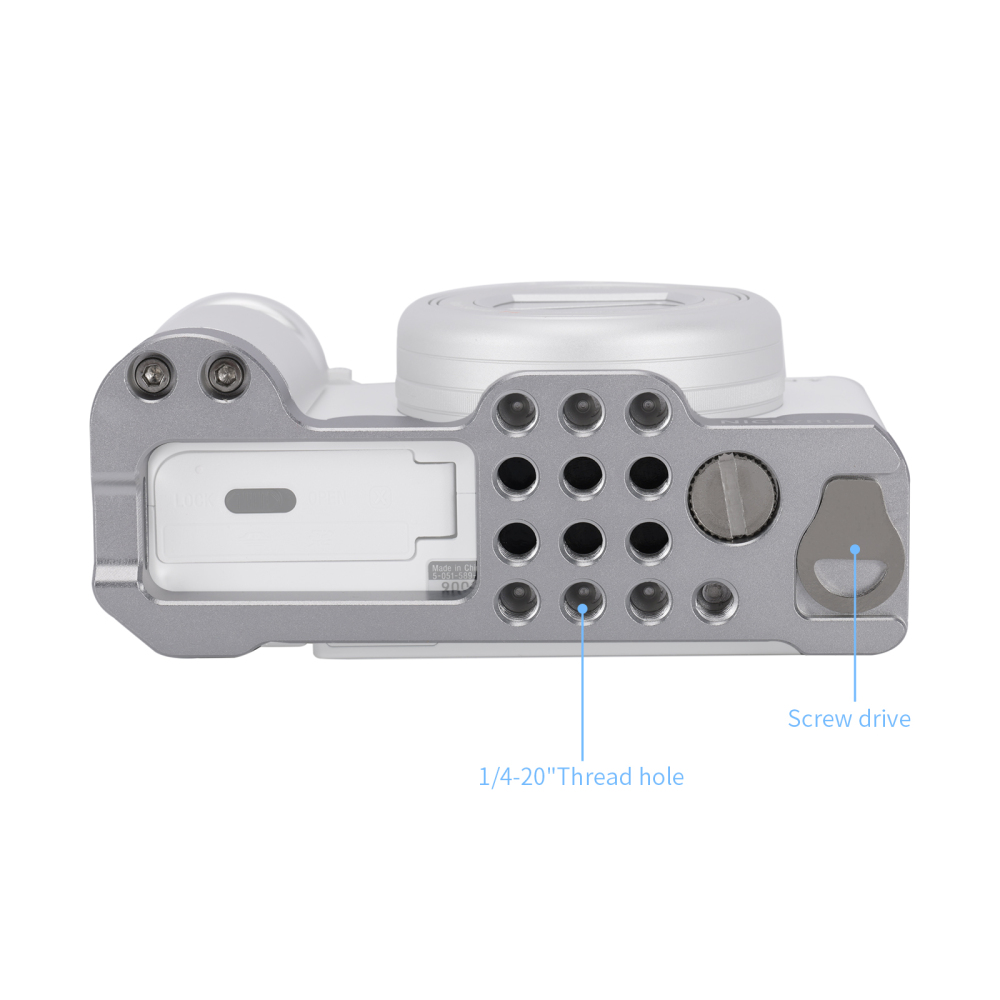 Niceyrig Sony ZV1-M2 L-shape Camera Cage with Arca Swiss Bottom & 1/4’’-20 Thread (Silver)