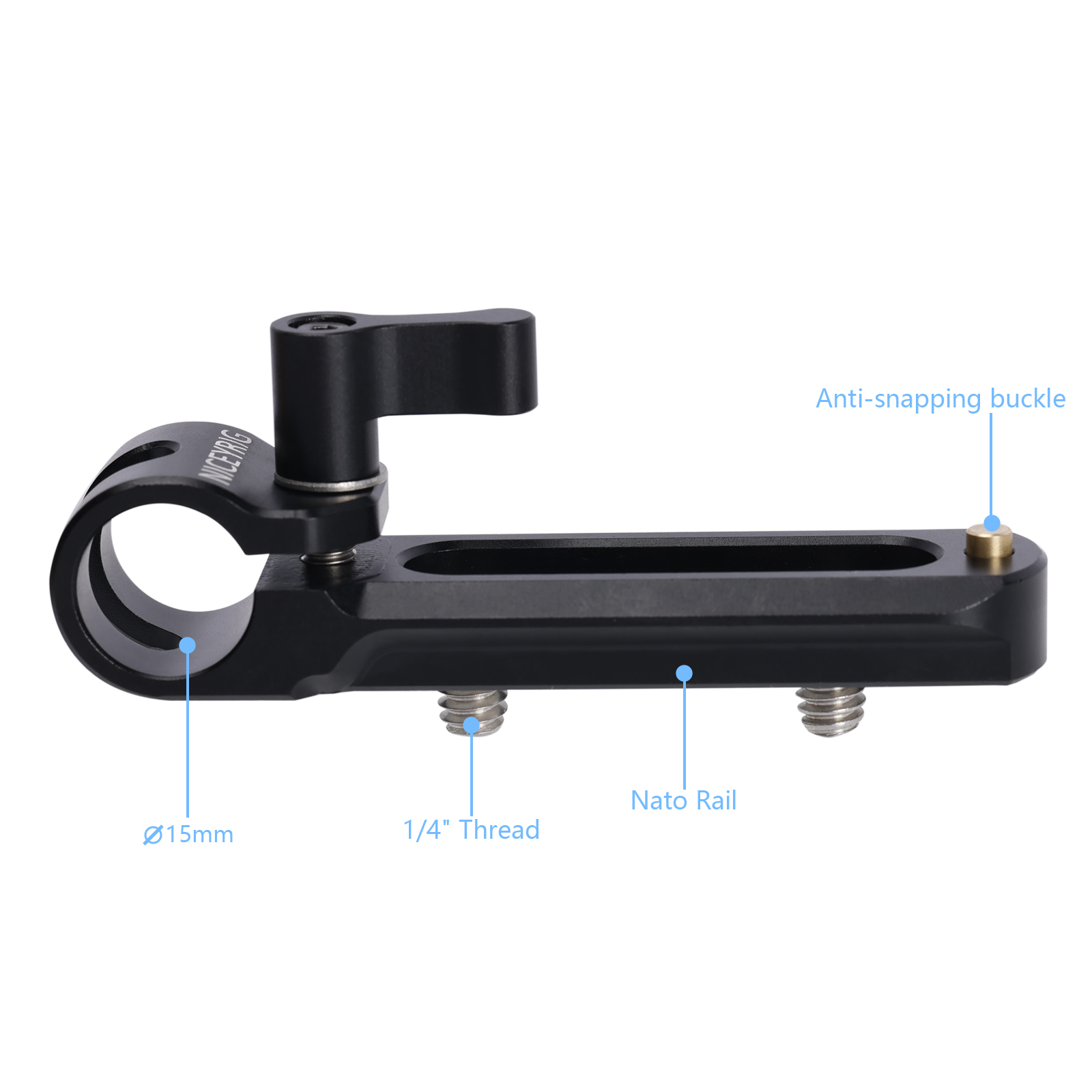 Niceyrig Nato Rail with 15mm Single Railblock/Rod Clamp