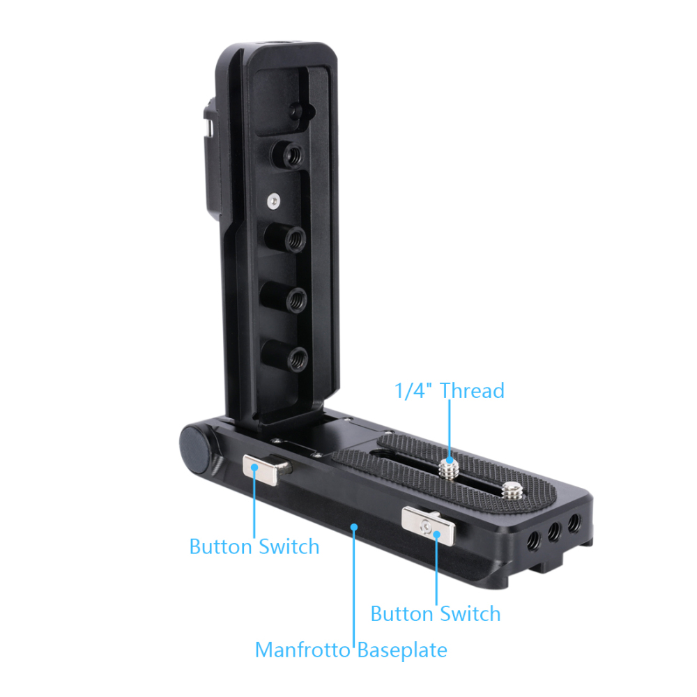 Niceyrig Foldable Camera V-Lock Battery L-Bracket Mount Comes with Arca-Swiss Baseplate & Manfrotto Standard Plate for DSLR Camera Switching Tripod Mount