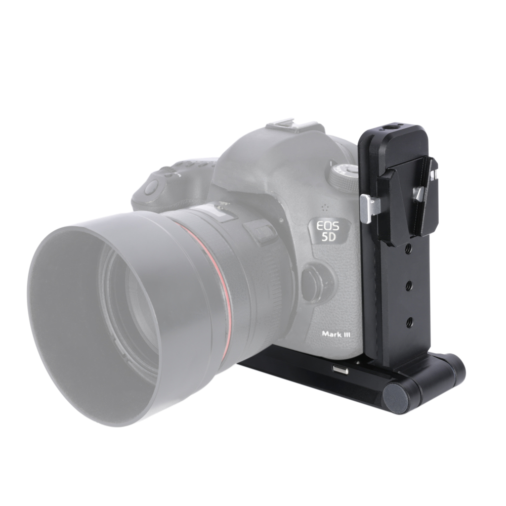 Niceyrig Foldable Camera V-Lock Battery L-Bracket Mount Comes with Arca-Swiss Baseplate & Manfrotto Standard Plate for DSLR Camera Switching Tripod Mount