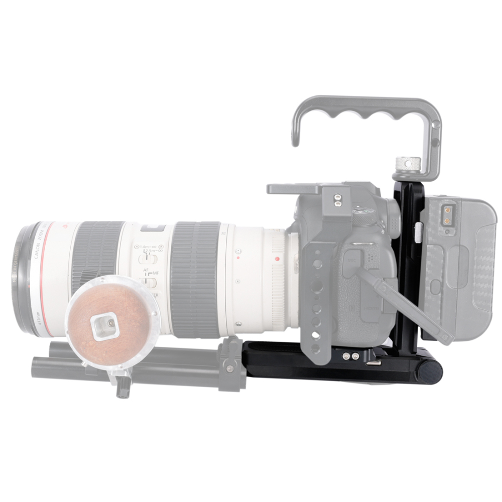 Niceyrig Foldable Camera V-Lock Battery L-Bracket Mount Comes with Arca-Swiss Baseplate & Manfrotto Standard Plate for DSLR Camera Switching Tripod Mount