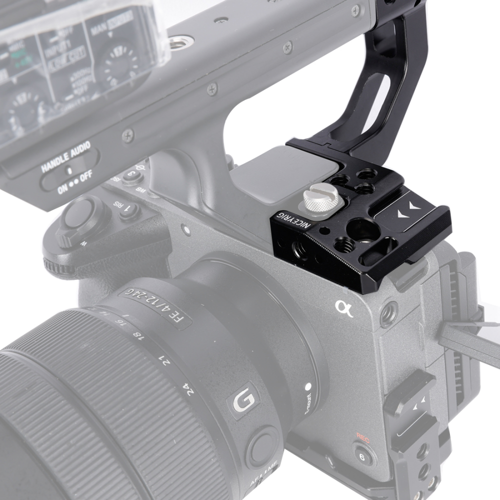 Niceyrig Extension Kit for Sony FX3/FX30 XLR Handle Comes with Cold Shoe Mount 1/4''-20 Thread Holes&3/8''-16 Arri Locating Mounting Points