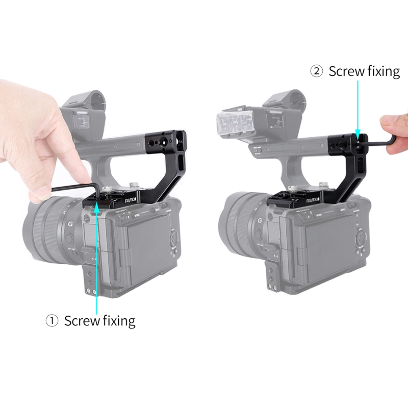 Niceyrig Extension Kit for Sony FX3/FX30 XLR Handle Comes with Cold Shoe Mount 1/4’’-20 Thread Holes&3/8’’-16 Arri Locating Mounting Points