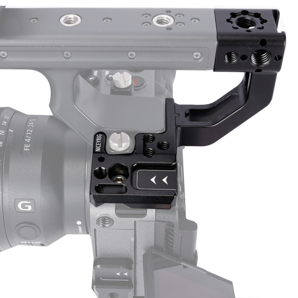Niceyrig Extension Kit for Sony FX3/FX30 XLR Handle Comes with Cold Shoe Mount 1/4’’-20 Thread Holes&3/8’’-16 Arri Locating Mounting Points