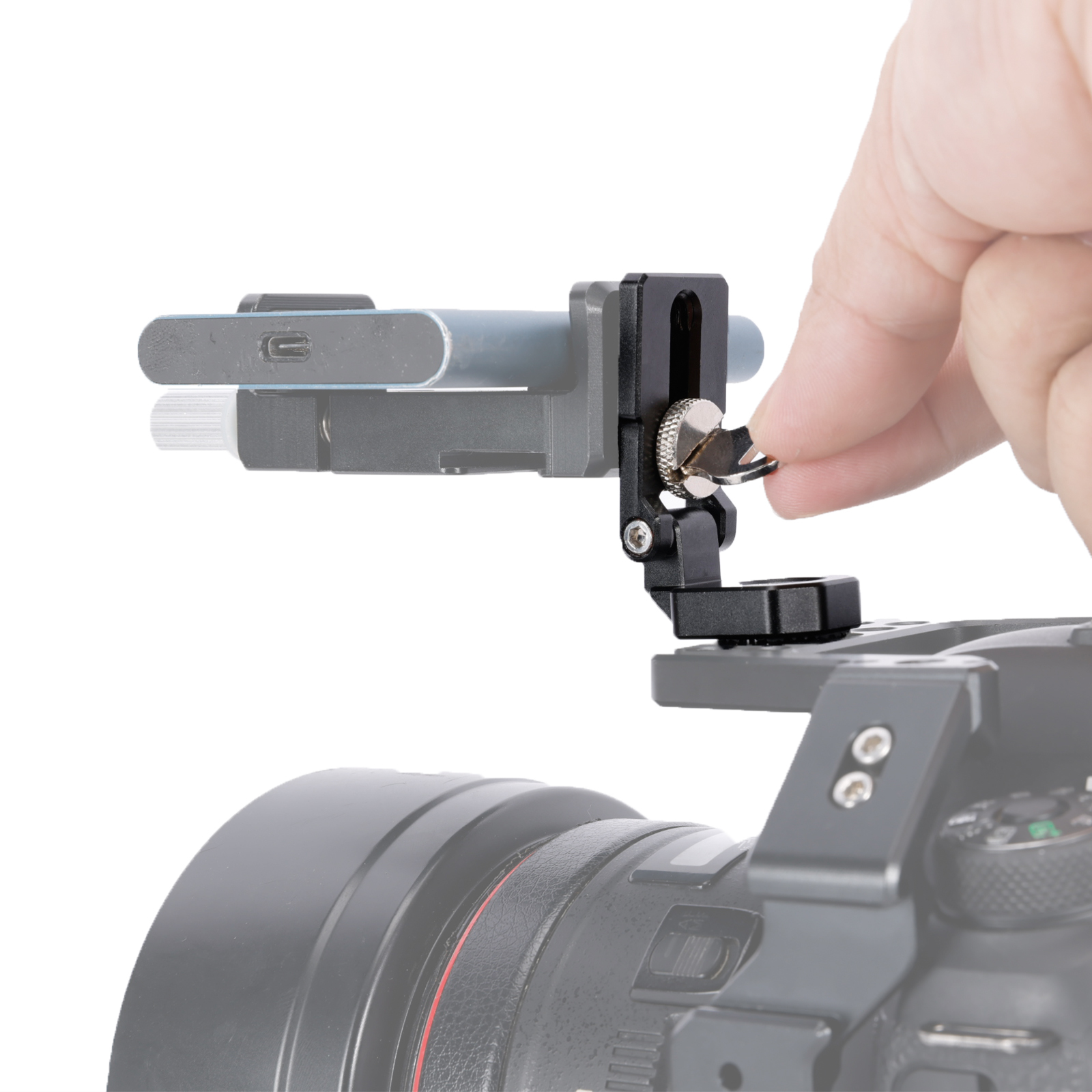 Niceyrig 180°Tilt Mounting Adaptor for Monitor/Battery/Wireless Transmission with 3/8-16 Arri Locating Screws (Weight Capacity: 0.5 kg)