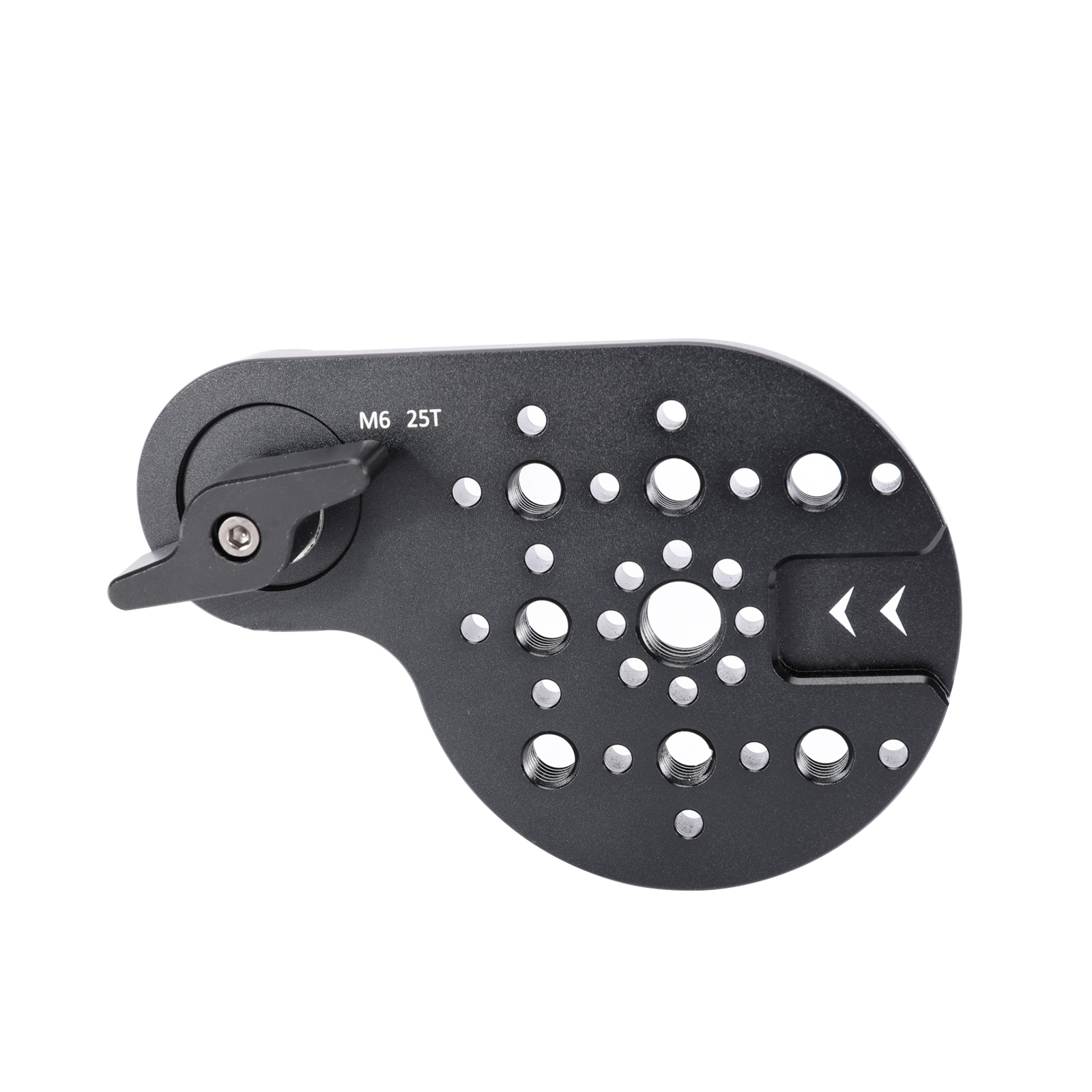 Niceyrig Video Tripod Mount Side Plate Rosette Mount (25T, M6 Thread) with Cold Shoe 1/4&3/8 Arri Locating Holes