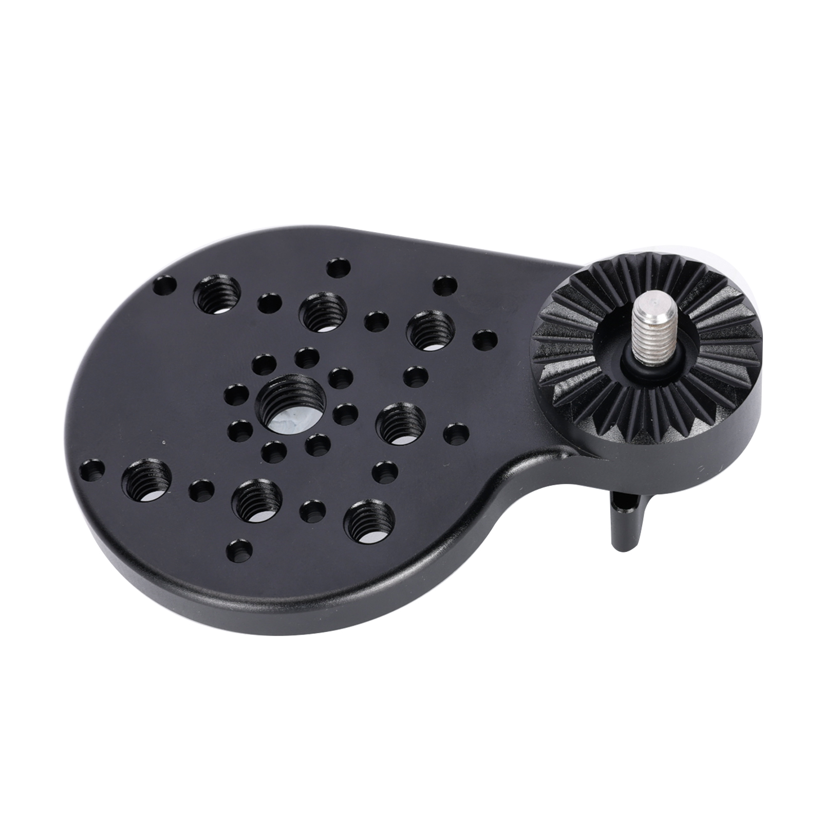 Niceyrig Video Tripod Mount Side Plate Rosette Mount (25T, M6 Thread) with Cold Shoe 1/4&3/8 Arri Locating Holes