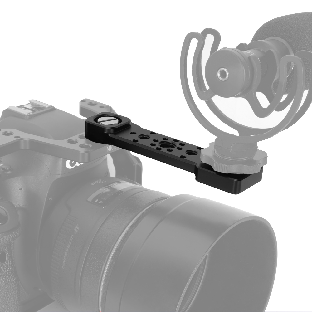 Niceyrig Extension Bar with Cold Shoe Mount & 3/8’’-16 Arri Locating Screw (Capacity:3KG)