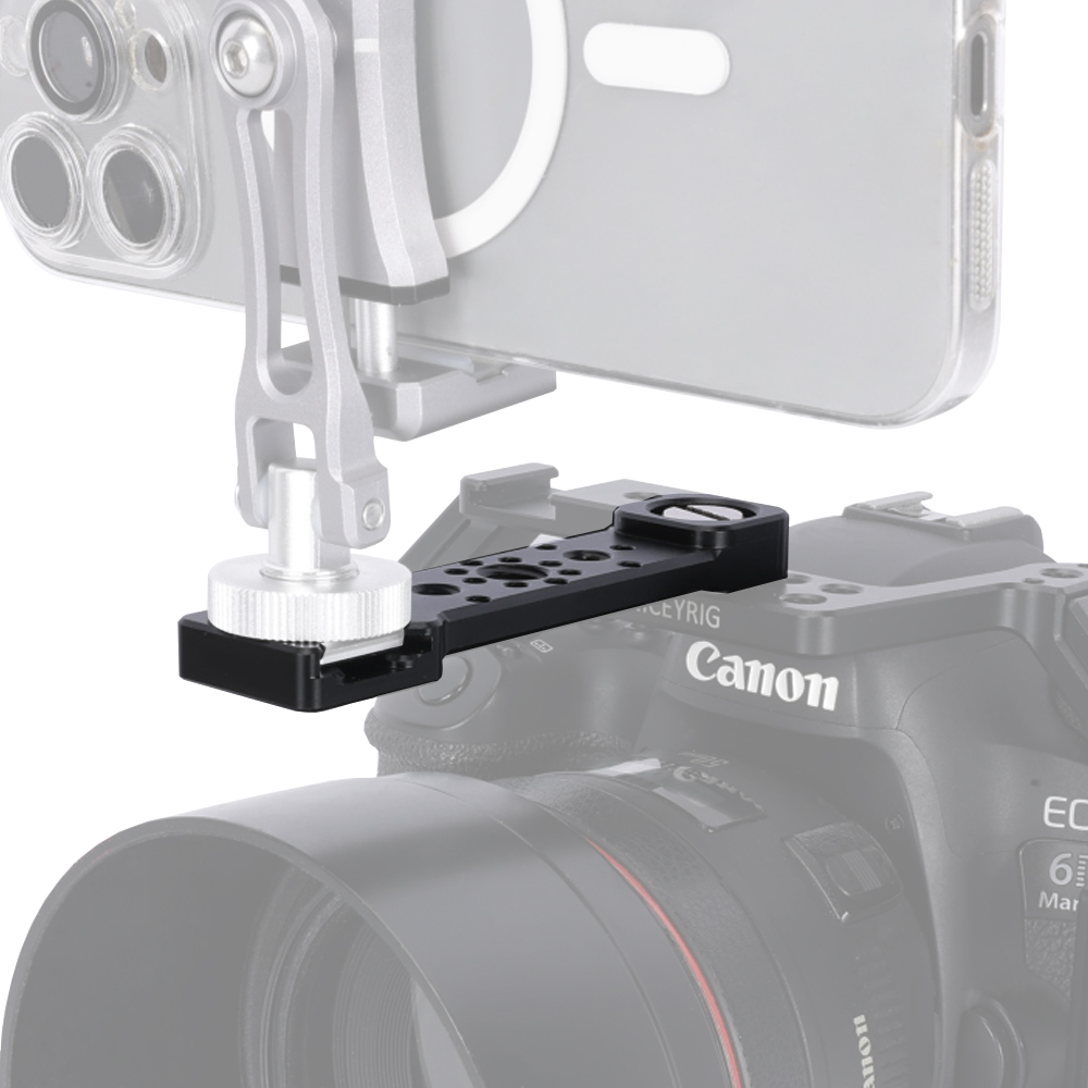 Niceyrig Extension Bar with Cold Shoe Mount & 3/8’’-16 Arri Locating Screw (Capacity:3KG)