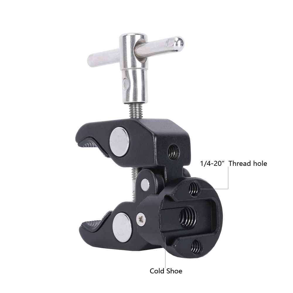 Niceyrig Super Clamp with Cold Shoe Mount(Open Range: 12-50MM)