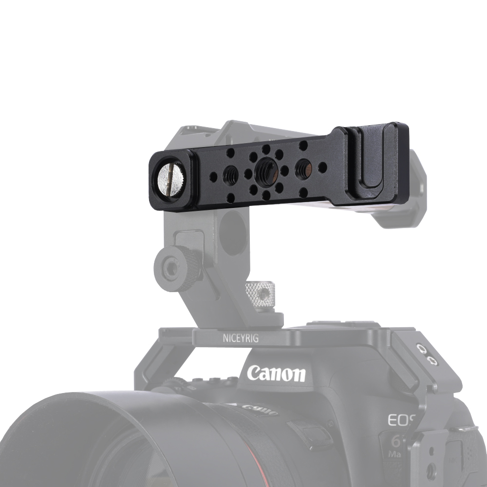 Niceyrig Extension Bar with Cold Shoe Mount & 3/8’’-16 Arri Locating Screw (Capacity:3KG)