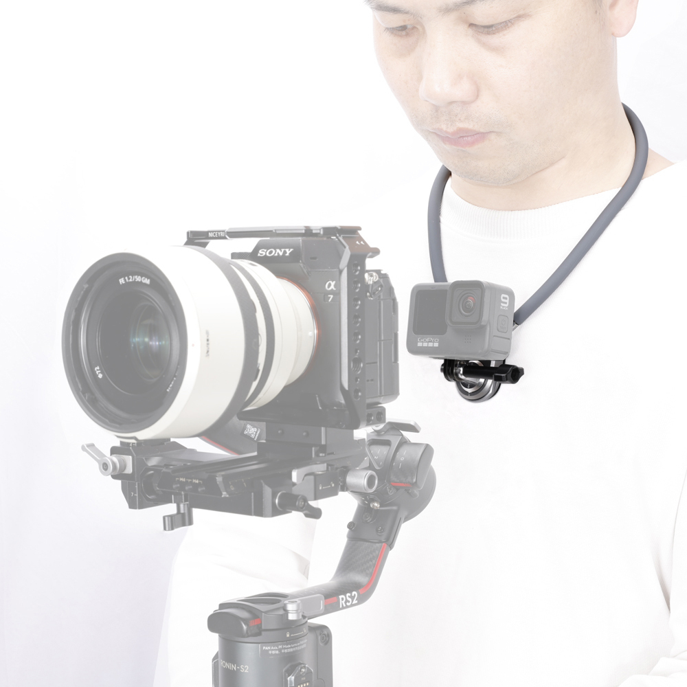 Niceyrig Action Camera Magnetic Neck Mount Holder Quick Release Necklack Mount POV Video/Vlog Recording Compatible with GoPro Hero 13 12 11 10 9 8 Max DJI OSMO Action 4 Action 3 Insta360 Ace Pro X3 X4 Yi 4K AKASO Most of Action Cameras