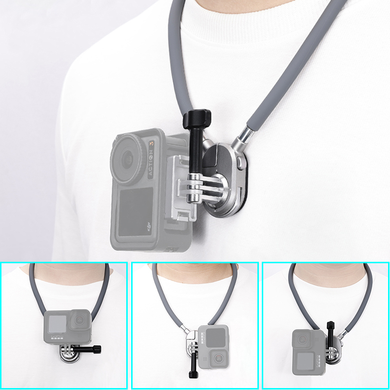 Niceyrig Action Camera Magnetic Neck Mount Holder Quick Release Necklack Mount POV Video/Vlog Recording Compatible with GoPro Hero 13 12 11 10 9 8 Max DJI OSMO Action 4 Action 3 Insta360 Ace Pro X3 X4 Yi 4K AKASO Most of Action Cameras