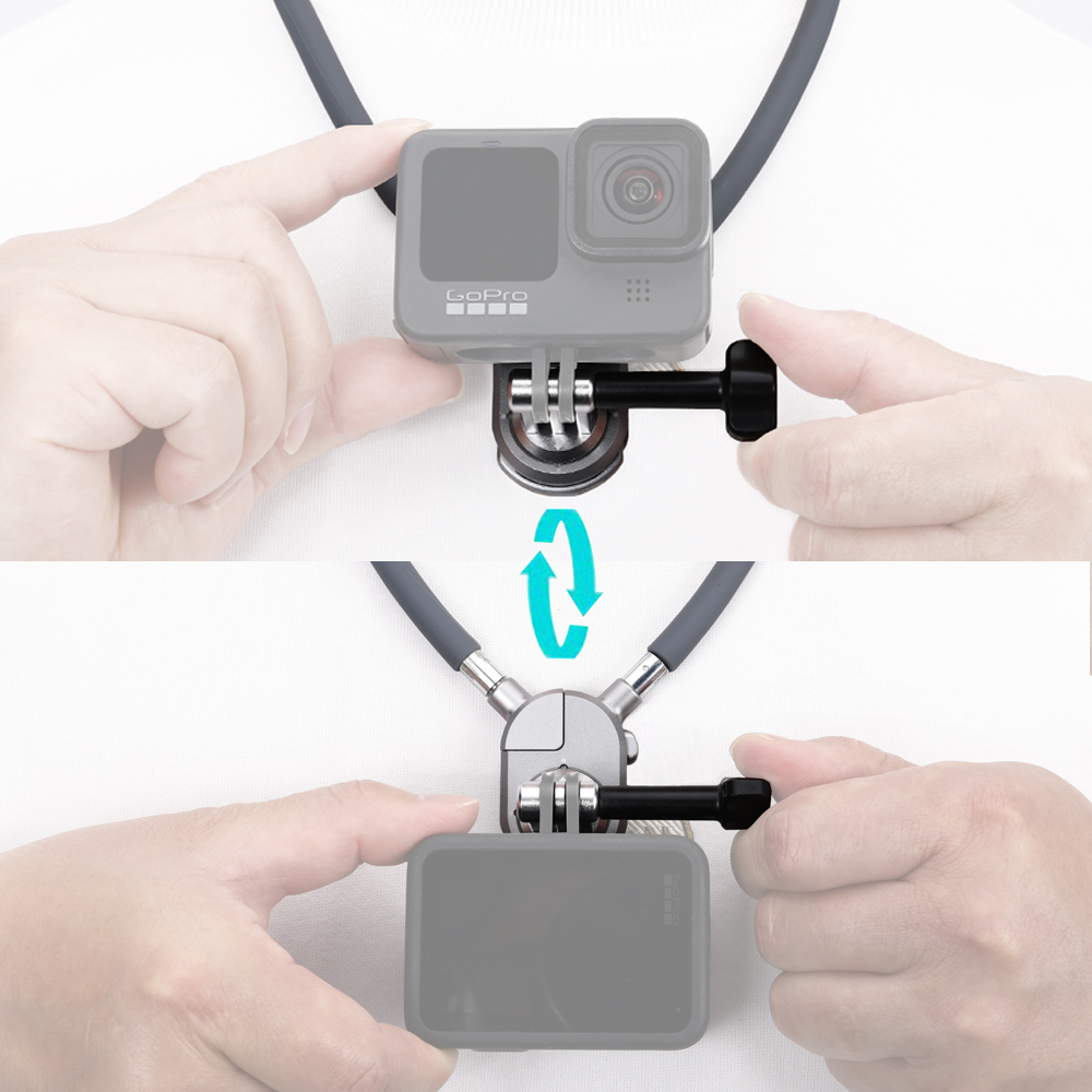 Niceyrig Action Camera Magnetic Neck Mount Holder Quick Release Necklack Mount POV Video/Vlog Recording Compatible with GoPro Hero 13 12 11 10 9 8 Max DJI OSMO Action 4 Action 3 Insta360 Ace Pro X3 X4 Yi 4K AKASO Most of Action Cameras