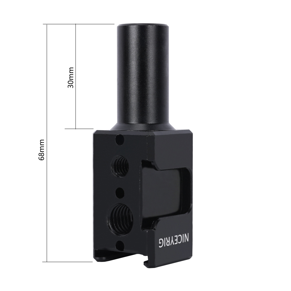 Niceyrig Three-side Cold Shoe Mount with 15MM Extension Single Rod & Arri Locating Holes