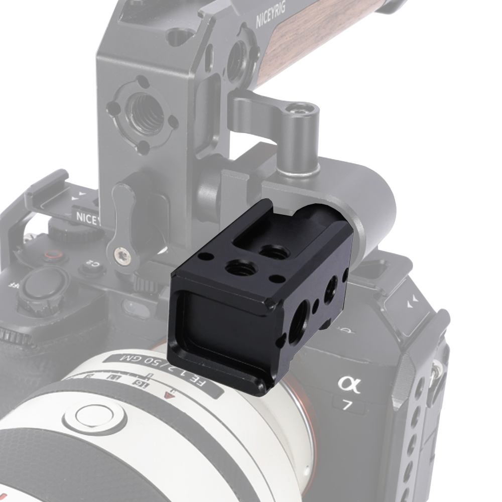 Niceyrig Three-side Cold Shoe Mount with 15MM Extension Single Rod & Arri Locating Holes