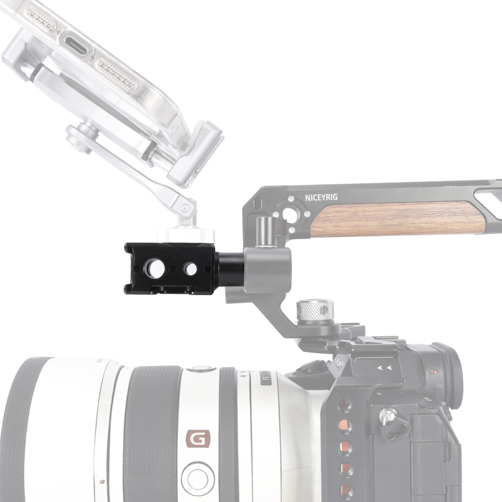 Niceyrig Three-side Cold Shoe Mount with 15MM Extension Single Rod & Arri Locating Holes