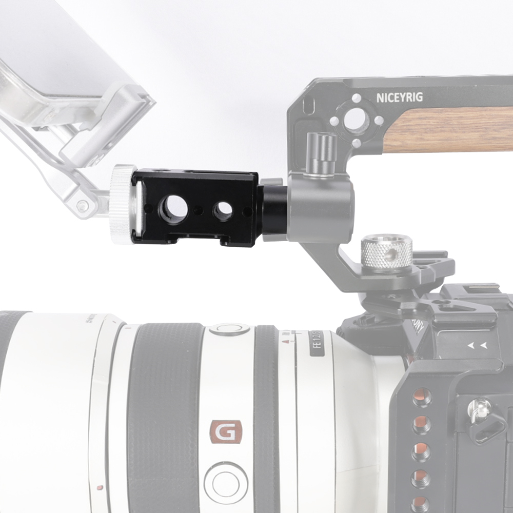 Niceyrig Three-side Cold Shoe Mount with 15MM Extension Single Rod & Arri Locating Holes